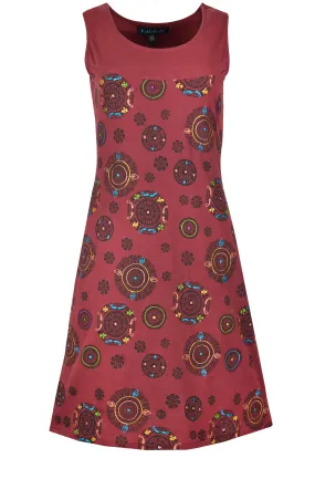 Ladies Sleeveless Dress With Chakra Print.