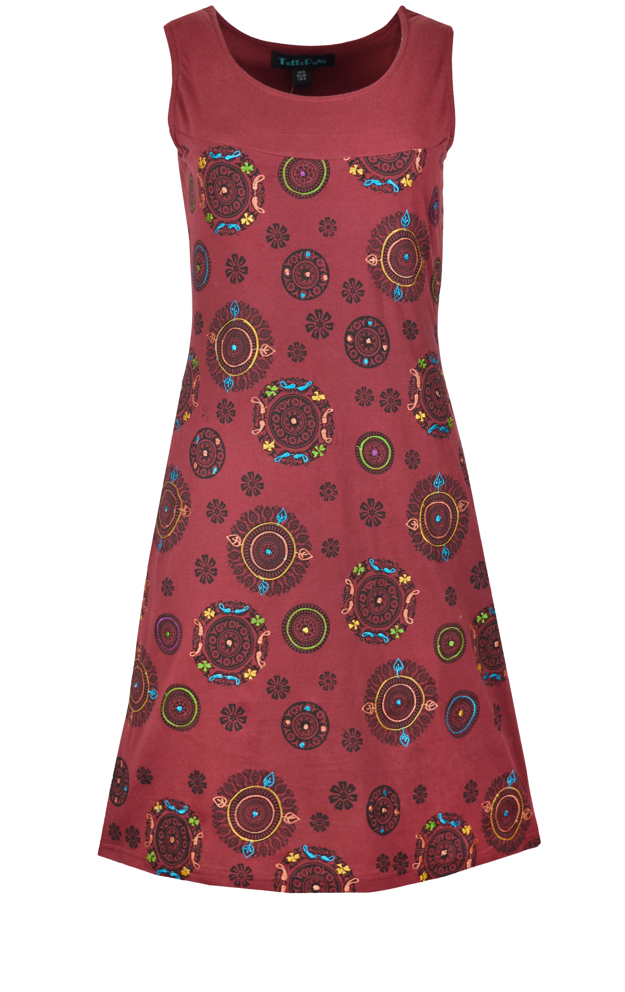 Ladies Sleeveless Dress With Chakra Print.