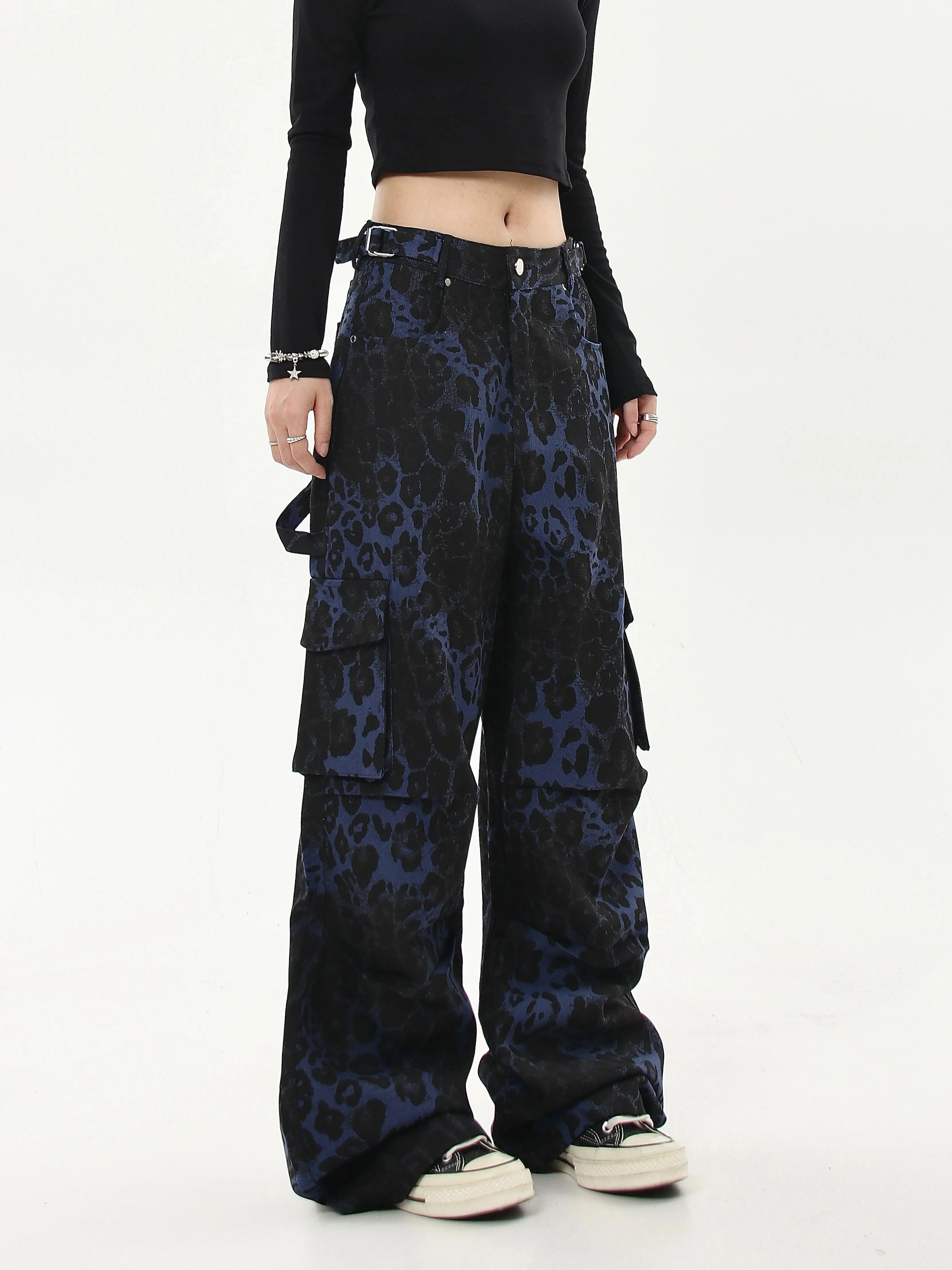 Leopard Print Cargo Pants