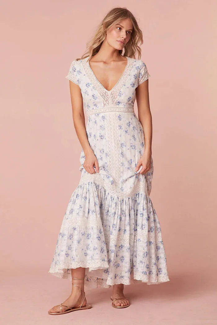 Loveshackfancy Vermella Maxi Dress in Skysail Blue