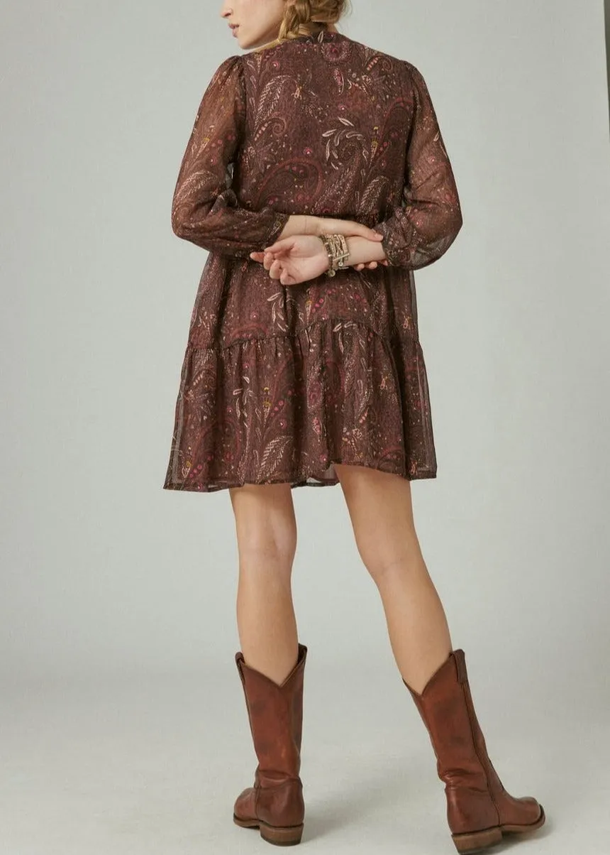 Lucky Brand Paisley Baby Doll Shirtdress