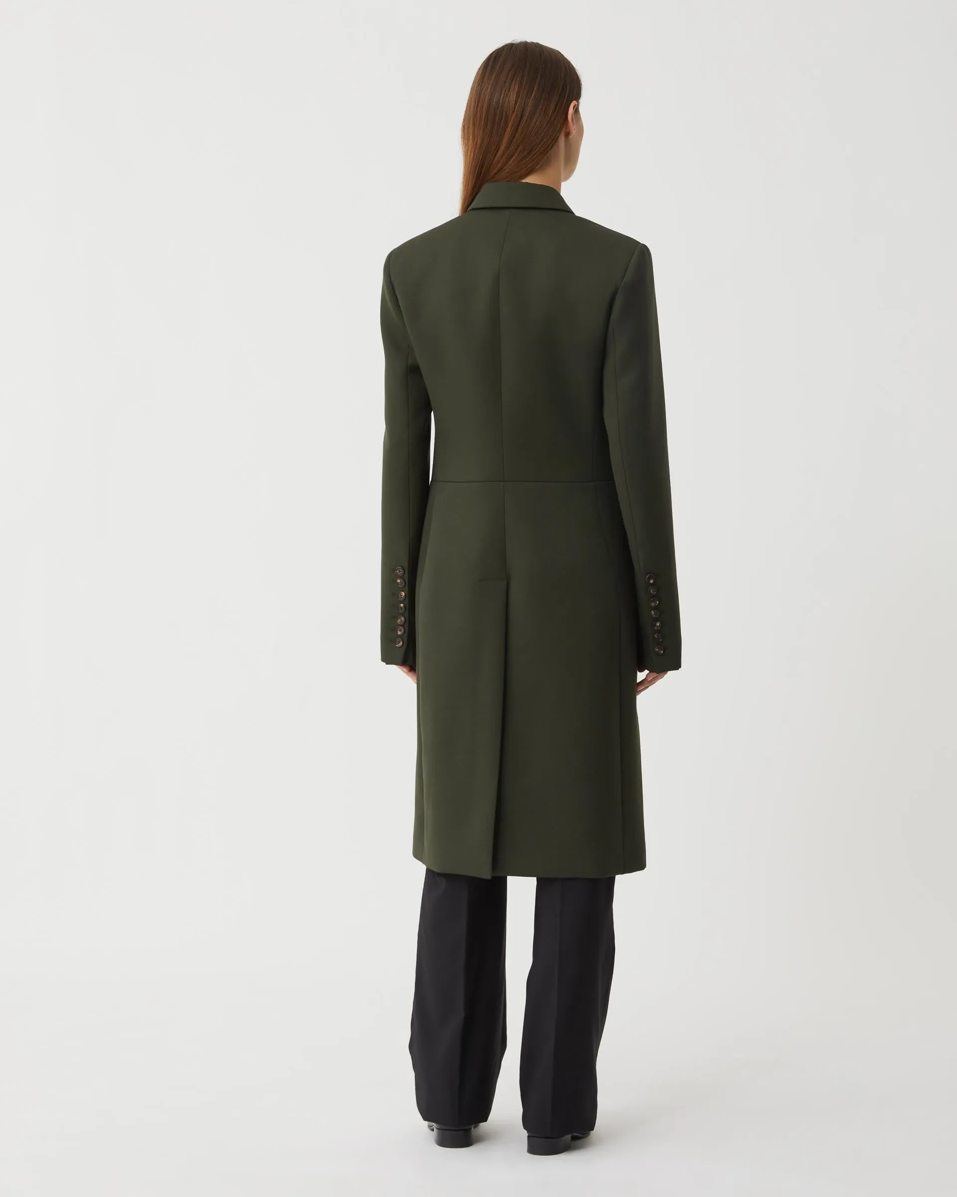 Manon Coat in Wool, Pine Green