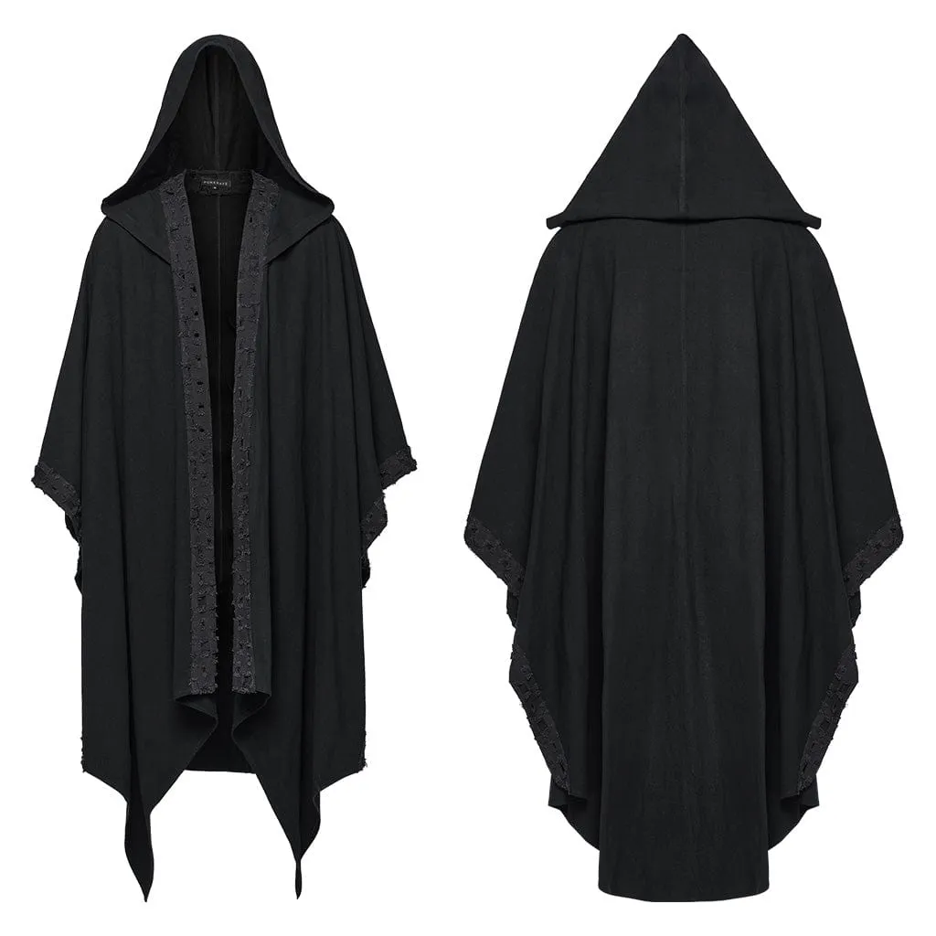 Men's Gothic Ripped Coat with Hood