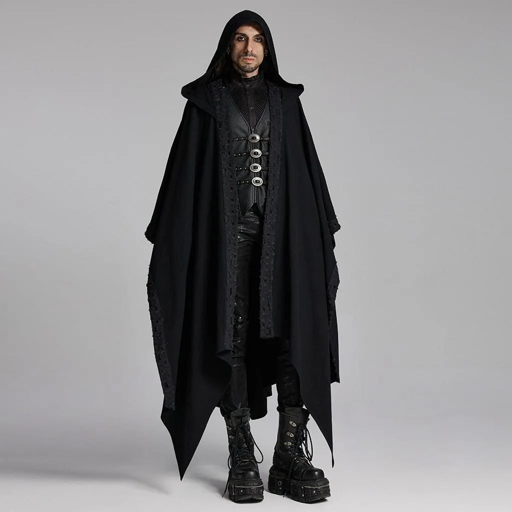 Men's Gothic Ripped Coat with Hood