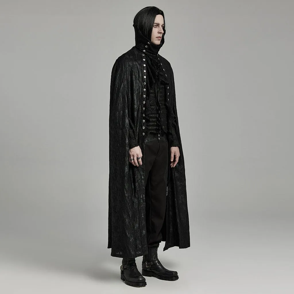 Men's Gothic Ripped Witchy Coat with Detached Neckwear