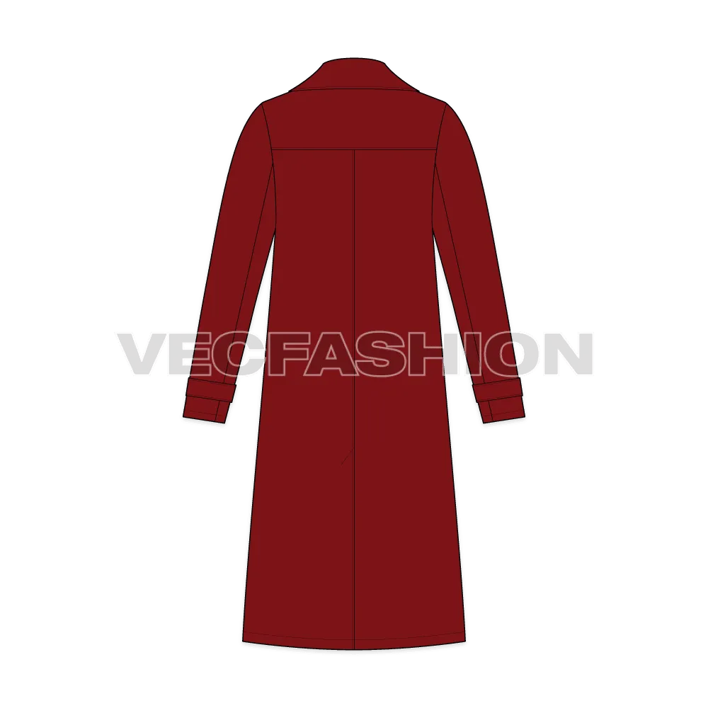 Mens Pea Coat Vector Sketch