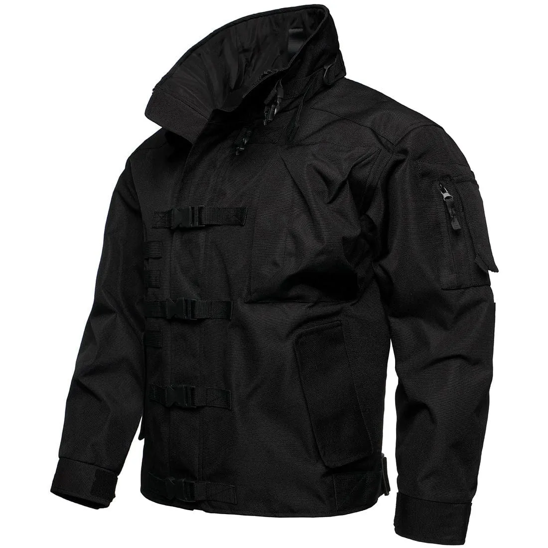 Men's Punk Buckle Pocket Waterproof Windproof Coat