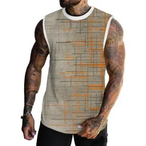 MEN'S SPRING/SUMMER PRINTED REGULAR FIT CREW NECK VEST 28510421YM