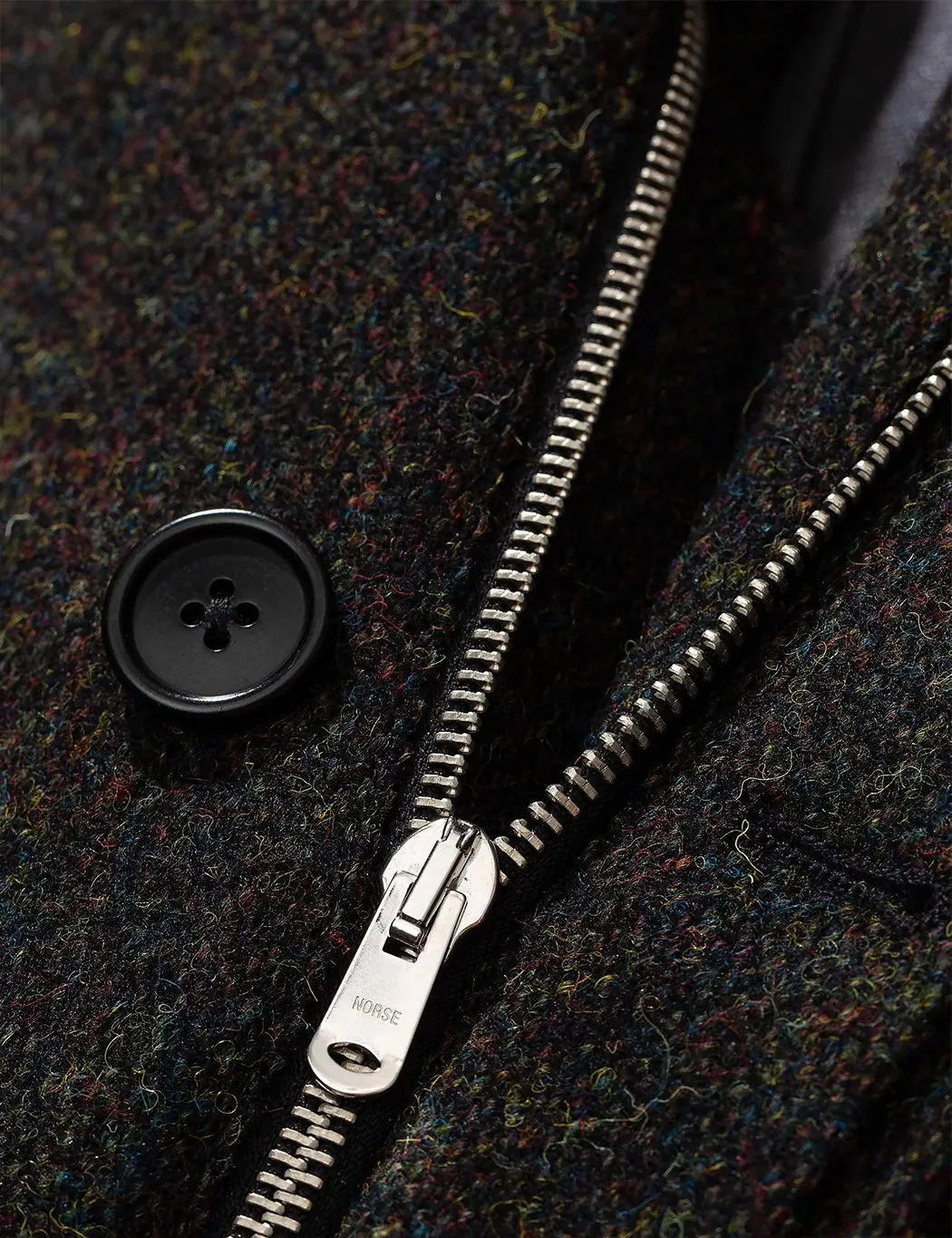 Norse Projects Svalbard Harris Tweed Coat - Black Multi