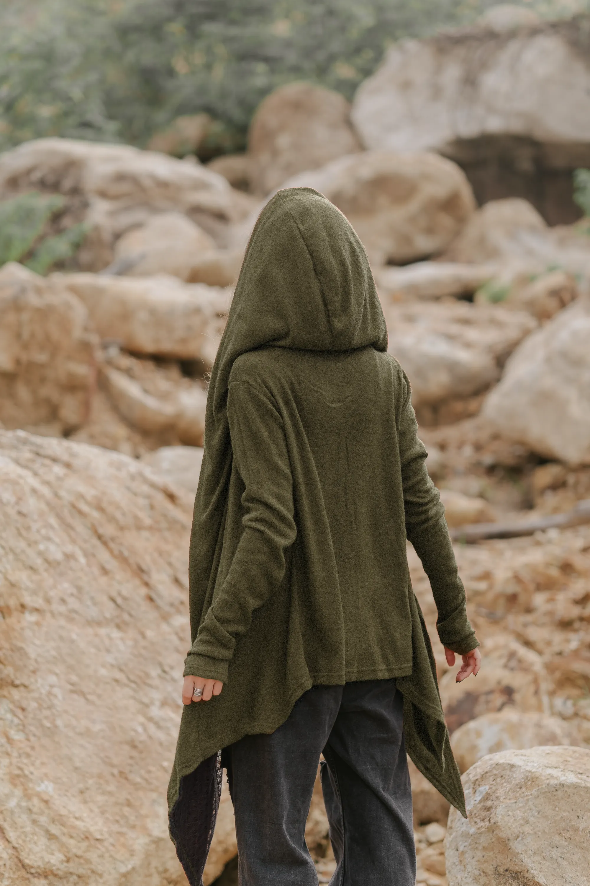 Nyx Hooded Sweater Cardigan Olive