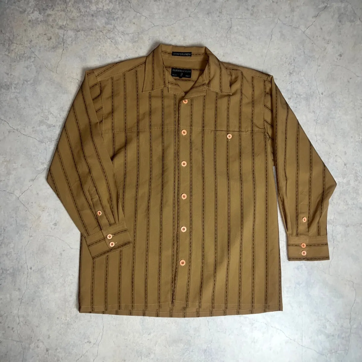 OPEN COLLAR STRIPE SHIRT / XL