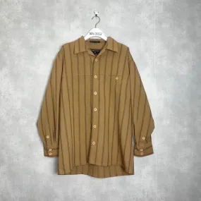 OPEN COLLAR STRIPE SHIRT / XL