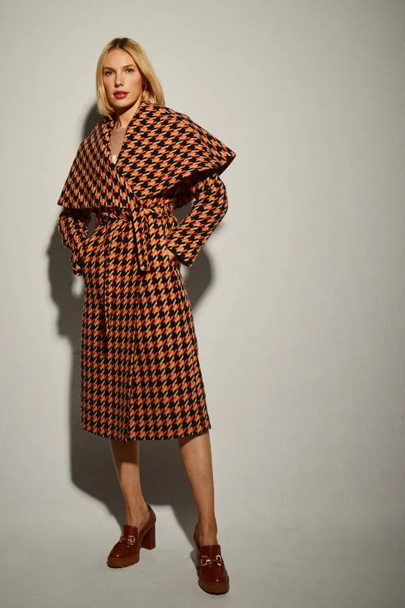 Orange Houndstooth Coat