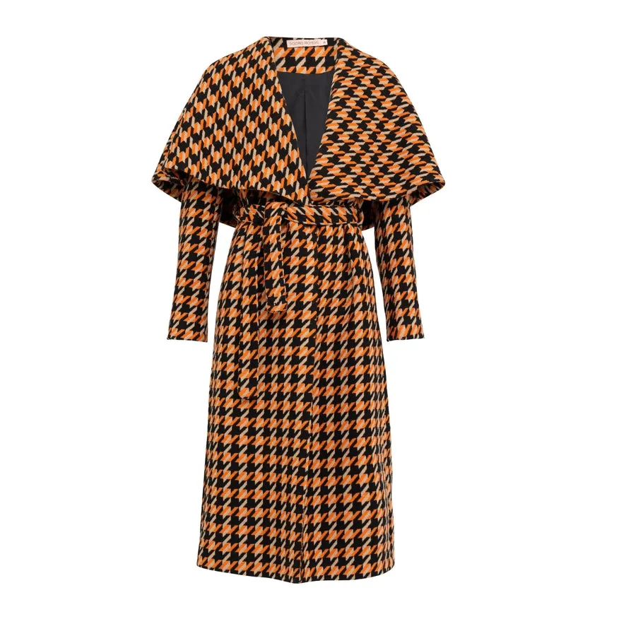 Orange Houndstooth Coat