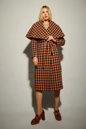 Orange Houndstooth Coat