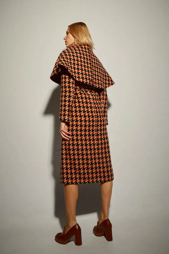 Orange Houndstooth Coat