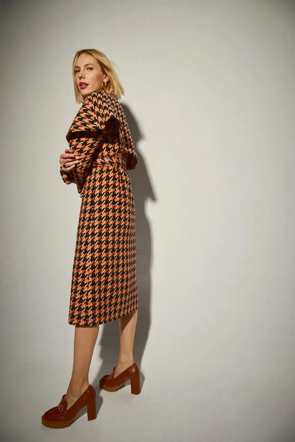 Orange Houndstooth Coat