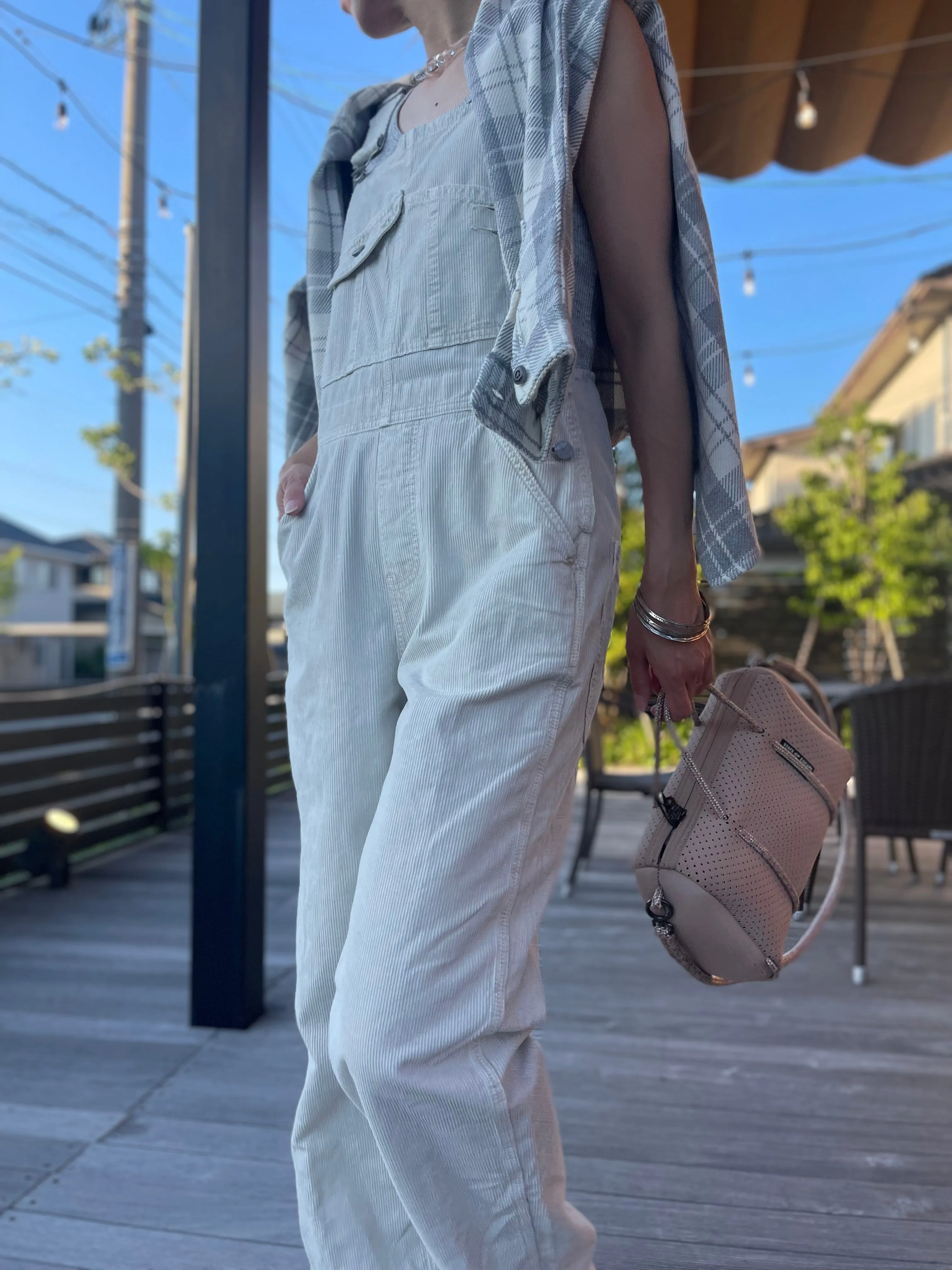 OUTERKNOWN VOYAGE CORDUROY OVERALL(OFF WHITE)