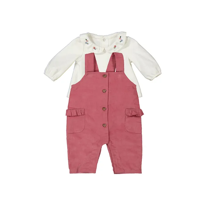 Overall & Shirt Set in Mid Rose