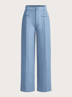 Parien Blue High Waist Straight Leg Pants