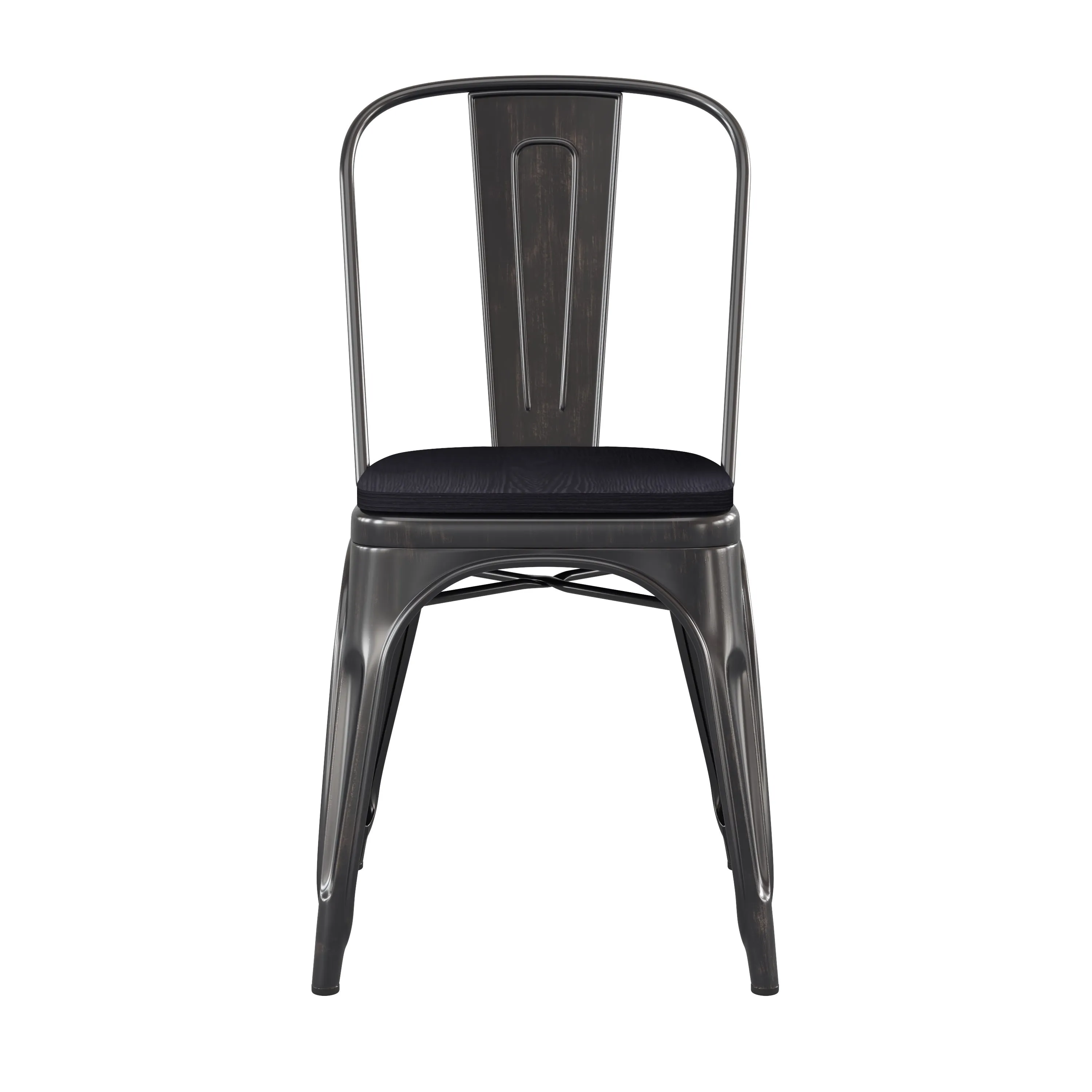 Perry Commercial Grade Metal Indoor-Outdoor Stackable Chair with All-Weather Polystyrene Seat