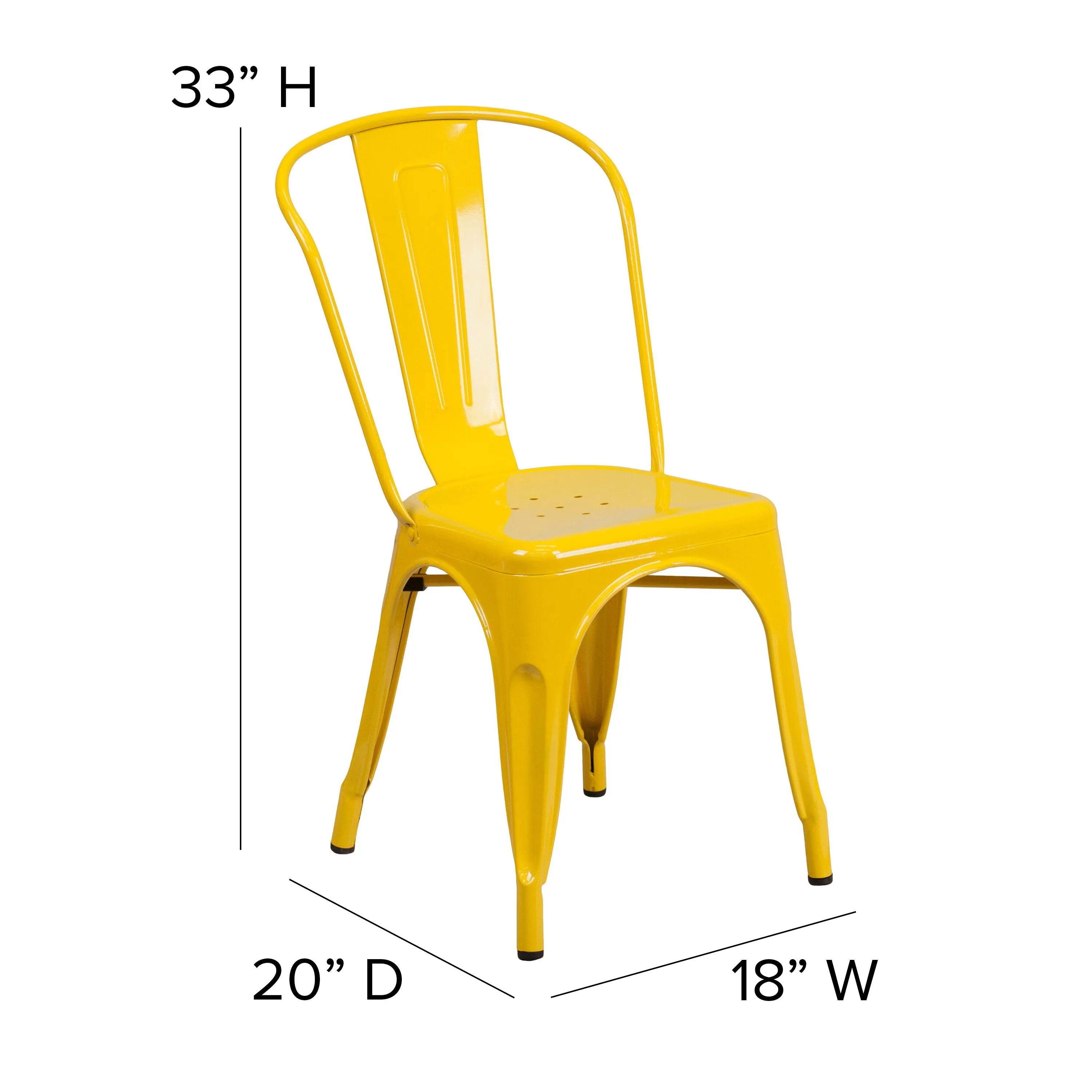 Perry Commercial Grade Metal Indoor-Outdoor Stackable Chair with All-Weather Polystyrene Seat