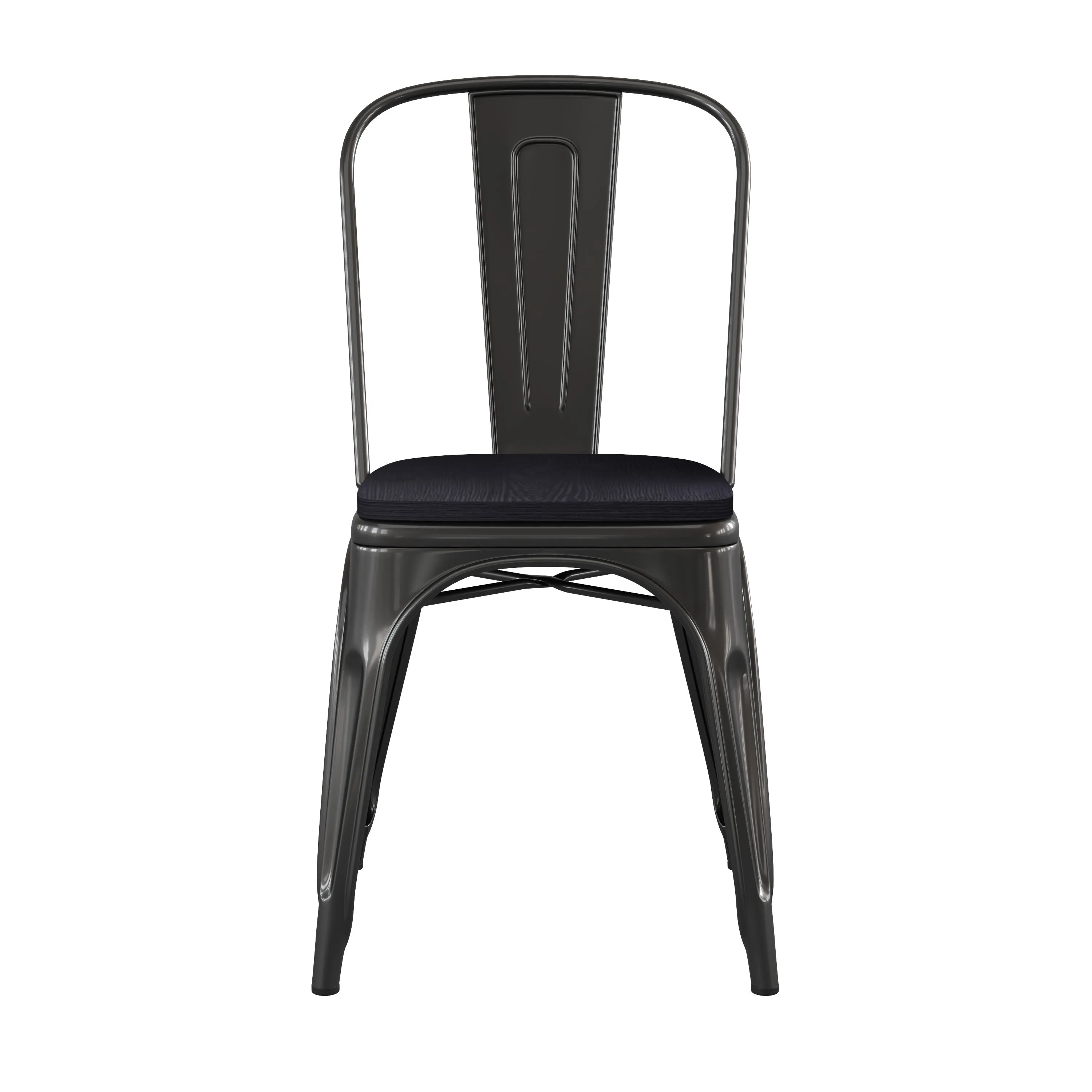 Perry Commercial Grade Metal Indoor-Outdoor Stackable Chair with All-Weather Polystyrene Seat