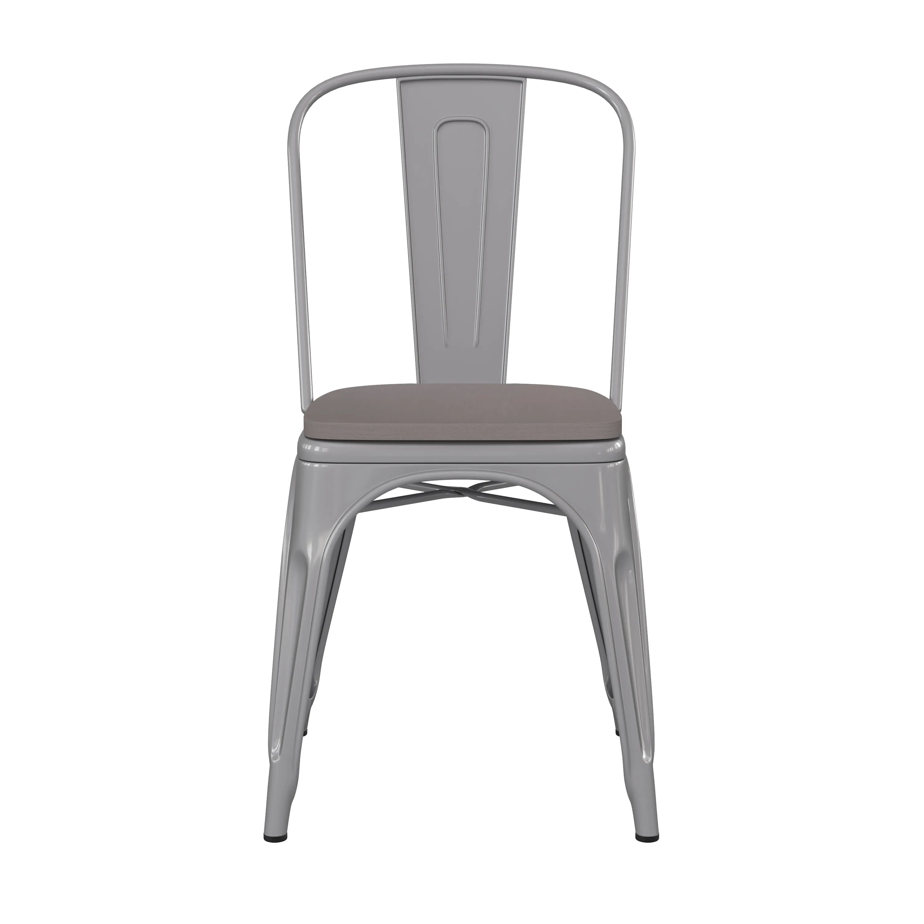 Perry Commercial Grade Metal Indoor-Outdoor Stackable Chair with All-Weather Polystyrene Seat