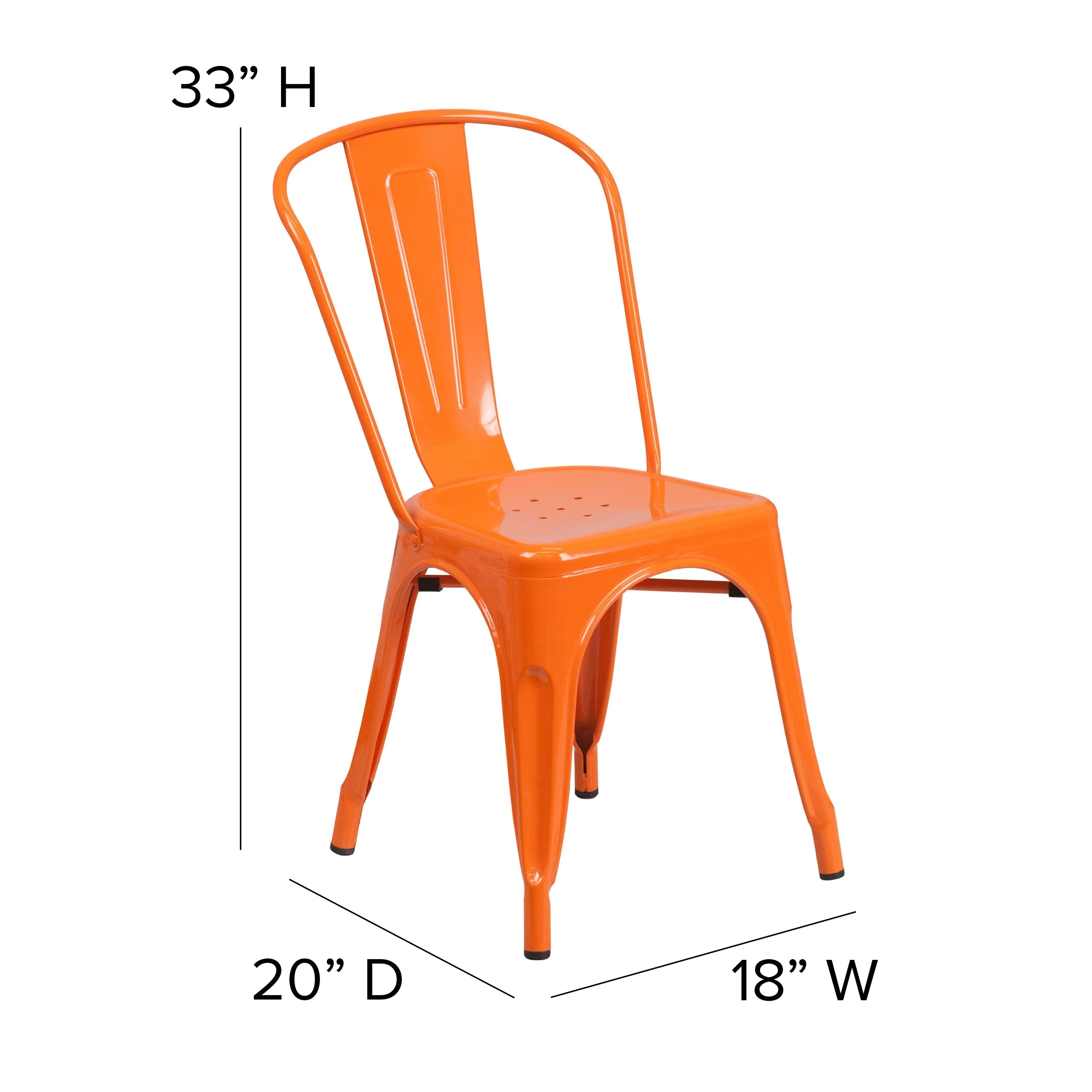 Perry Commercial Grade Metal Indoor-Outdoor Stackable Chair with All-Weather Polystyrene Seat