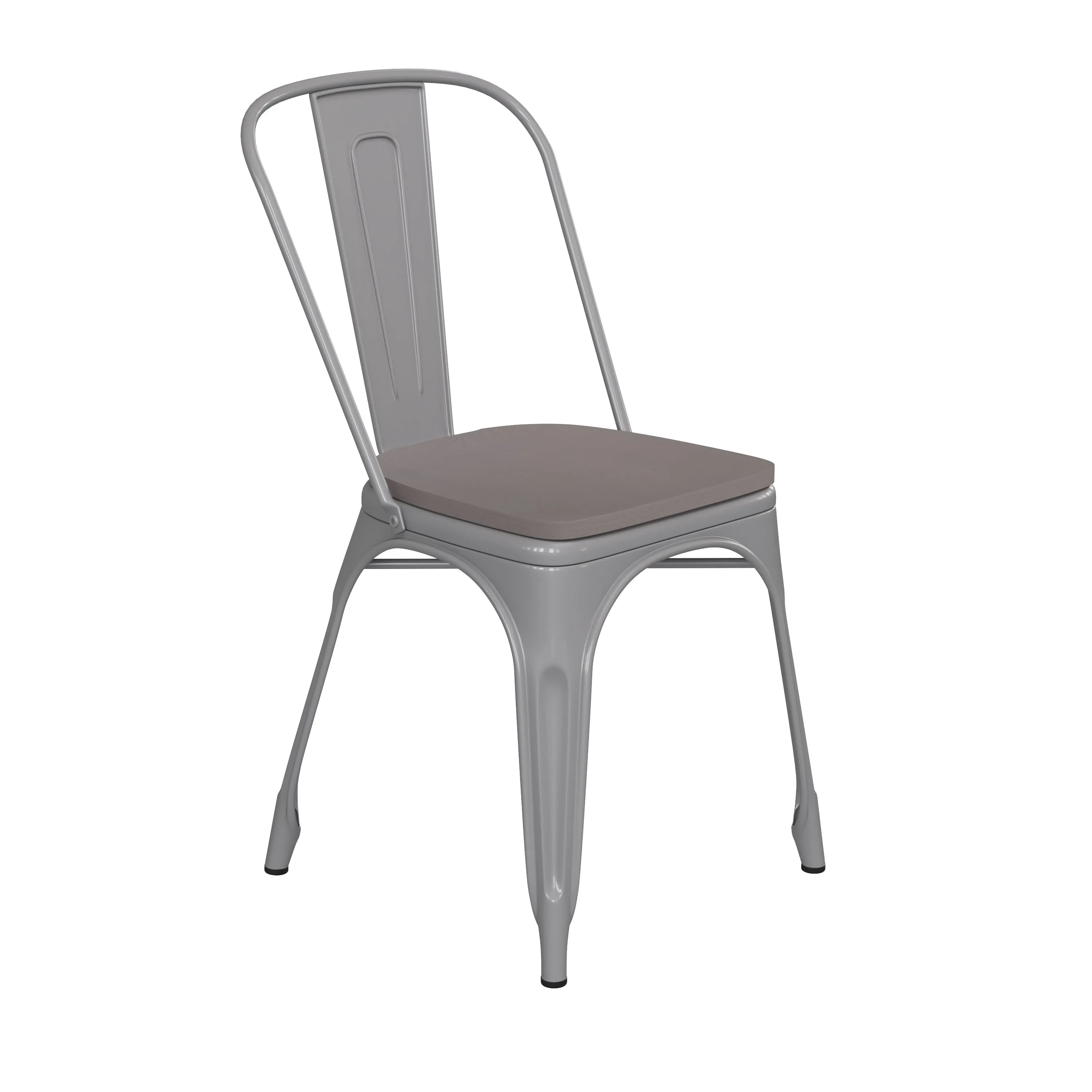 Perry Commercial Grade Metal Indoor-Outdoor Stackable Chair with All-Weather Polystyrene Seat