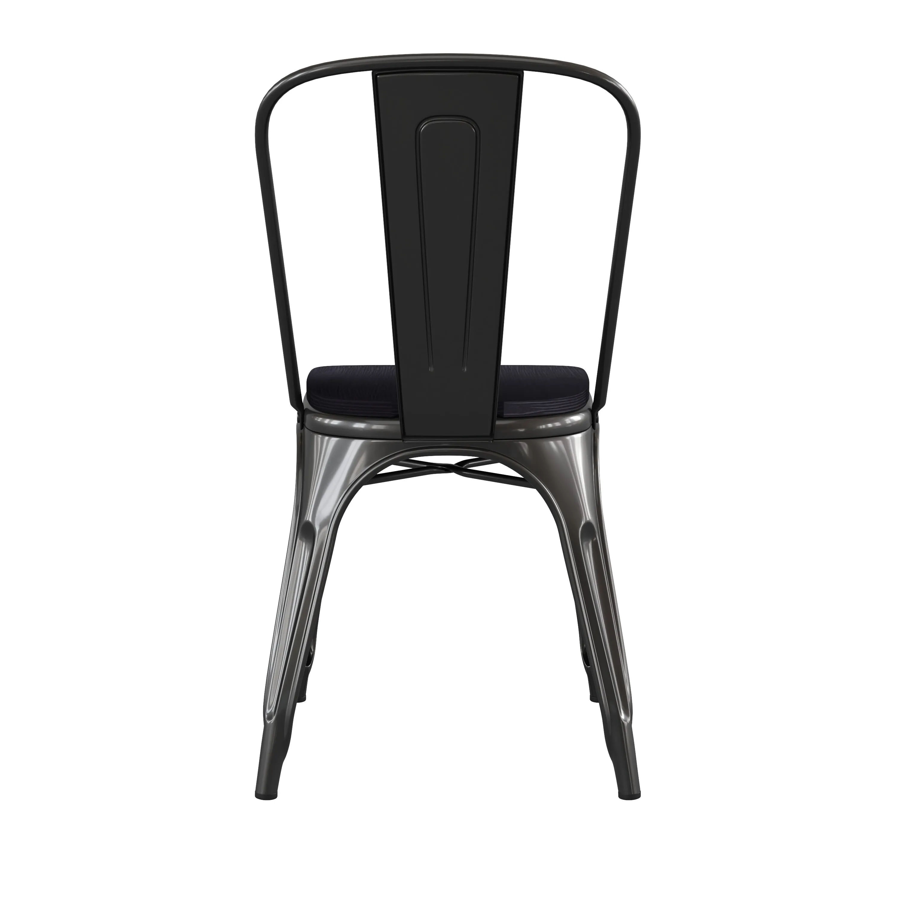 Perry Commercial Grade Metal Indoor-Outdoor Stackable Chair with All-Weather Polystyrene Seat