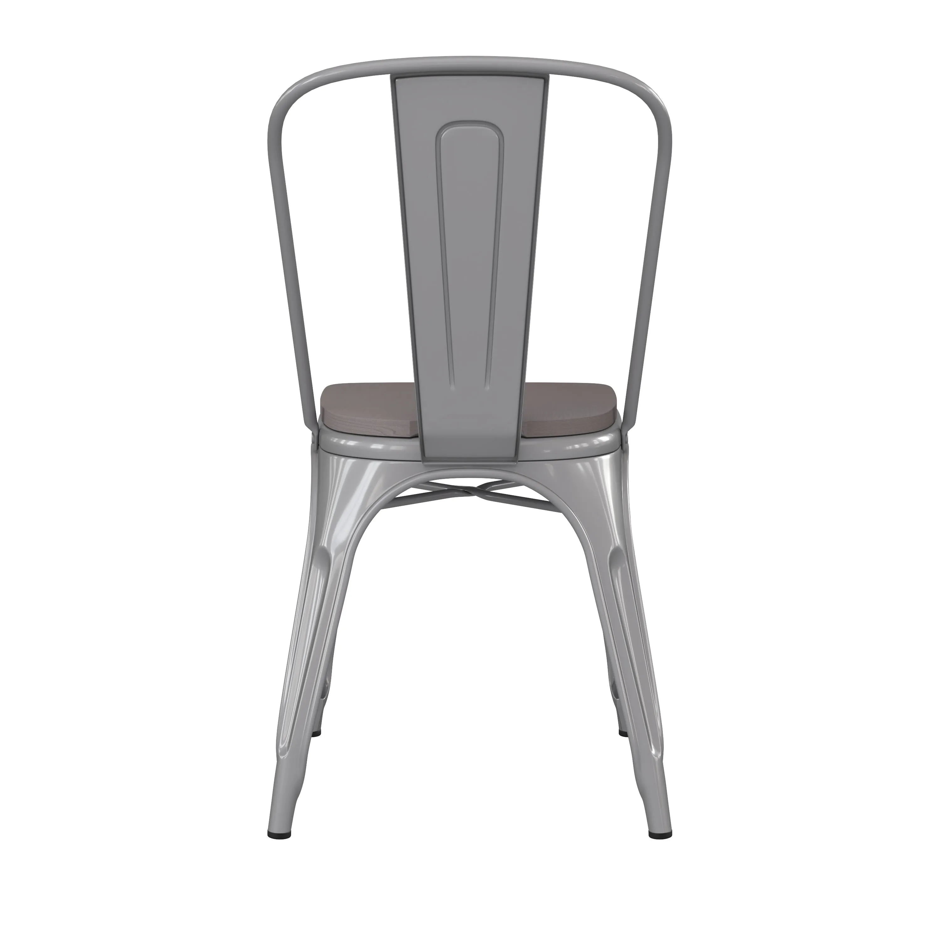 Perry Commercial Grade Metal Indoor-Outdoor Stackable Chair with All-Weather Polystyrene Seat