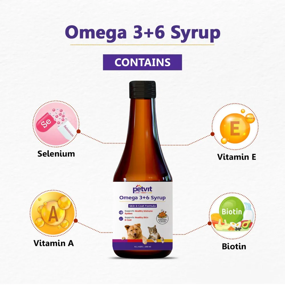 Petvit Omega 3   6 Syrup for Dogs and Cats