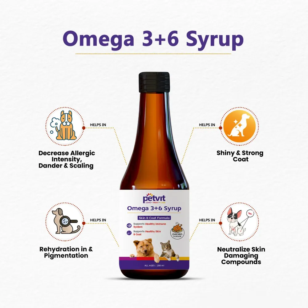 Petvit Omega 3   6 Syrup for Dogs and Cats