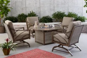 POTOMAC 5 PIECE SEATING SET - Gas Fire Pit and 4 Spring Chairs