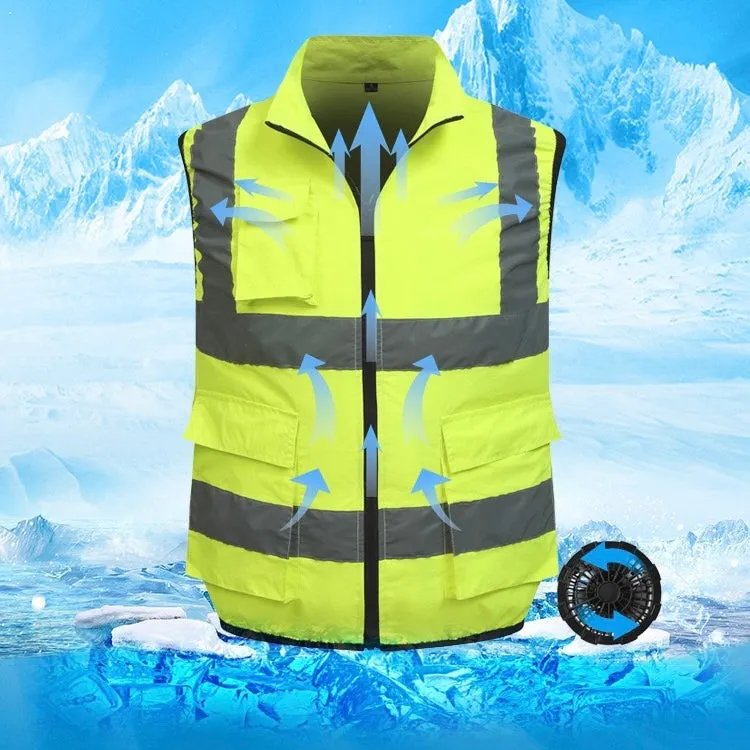 Reflective Cooling Fan Vest Summer Outdoor Workwear Cooling Vest for Outdoor Working