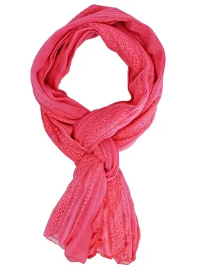 Silky Lightweight Scarf With Lace