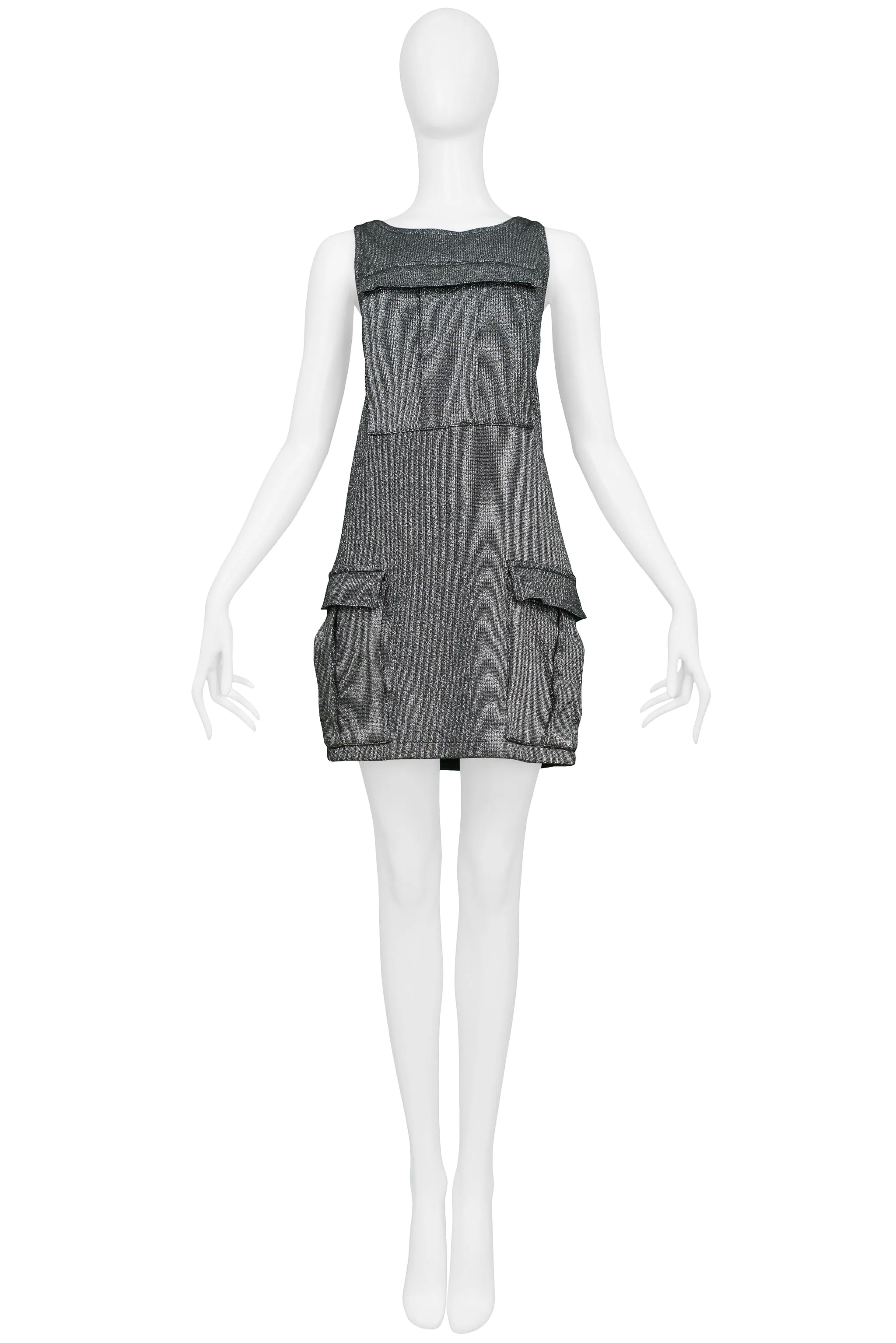 STEPHEN SPROUSE SILVER LARGE POCKET CARGO DRESS