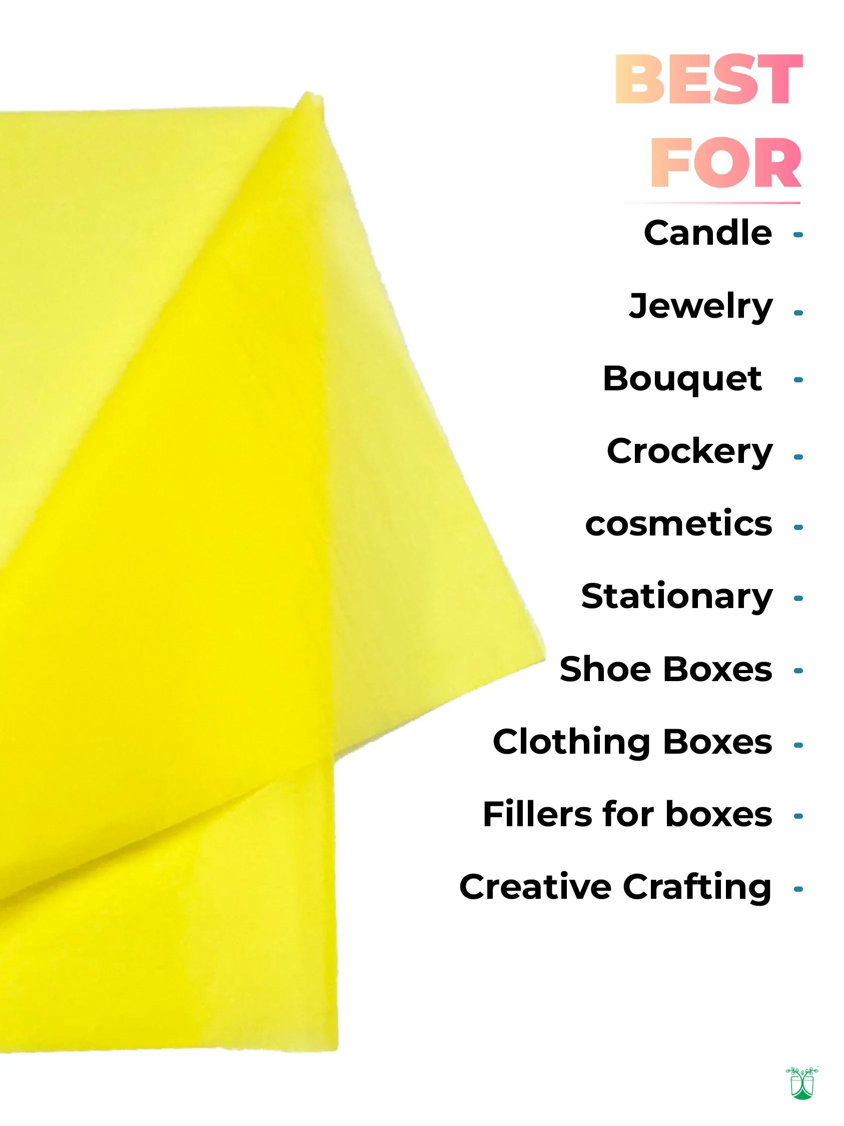 Tissue Paper (Yellow). Acid-Free & Sustainable Wrapping Paper.