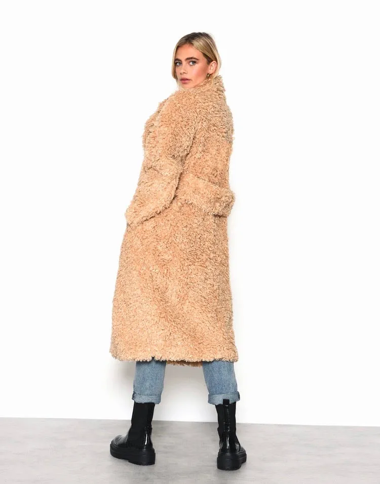 Toffee longline teddy coat