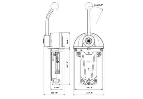 Ultraflex Low Profile B301B Single Lever Top Mount Control