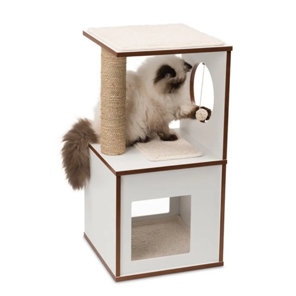 Vesper V-Box In White Small Cat Condo