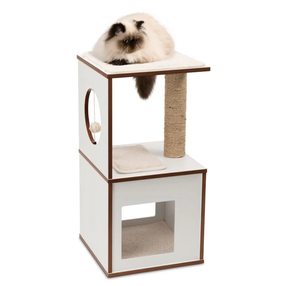 Vesper V-Box In White Small Cat Condo