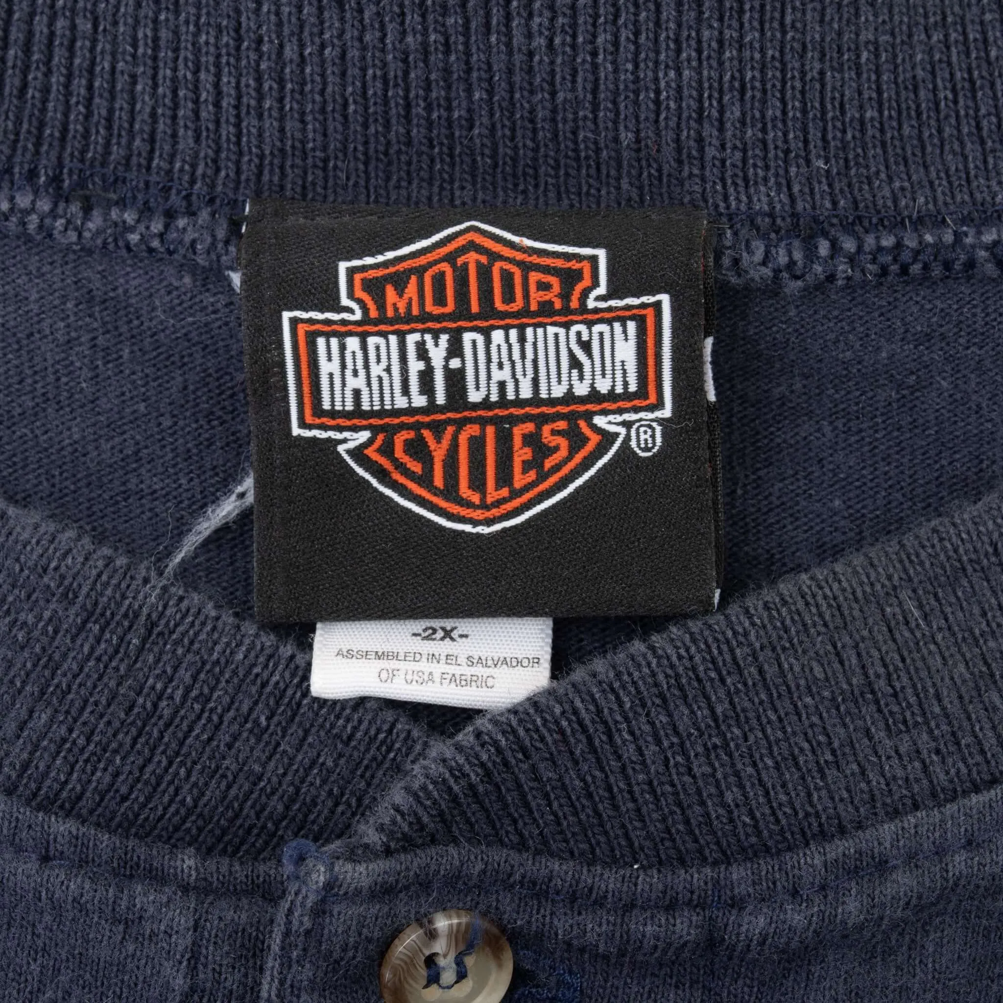 VINTAGE HARLEY DAVIDSON HACIENDA HENLEY TEE SHIRT 2009 2XL