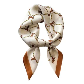 Vintage Horse Twilly Scarf in Hazel/Cream Horse