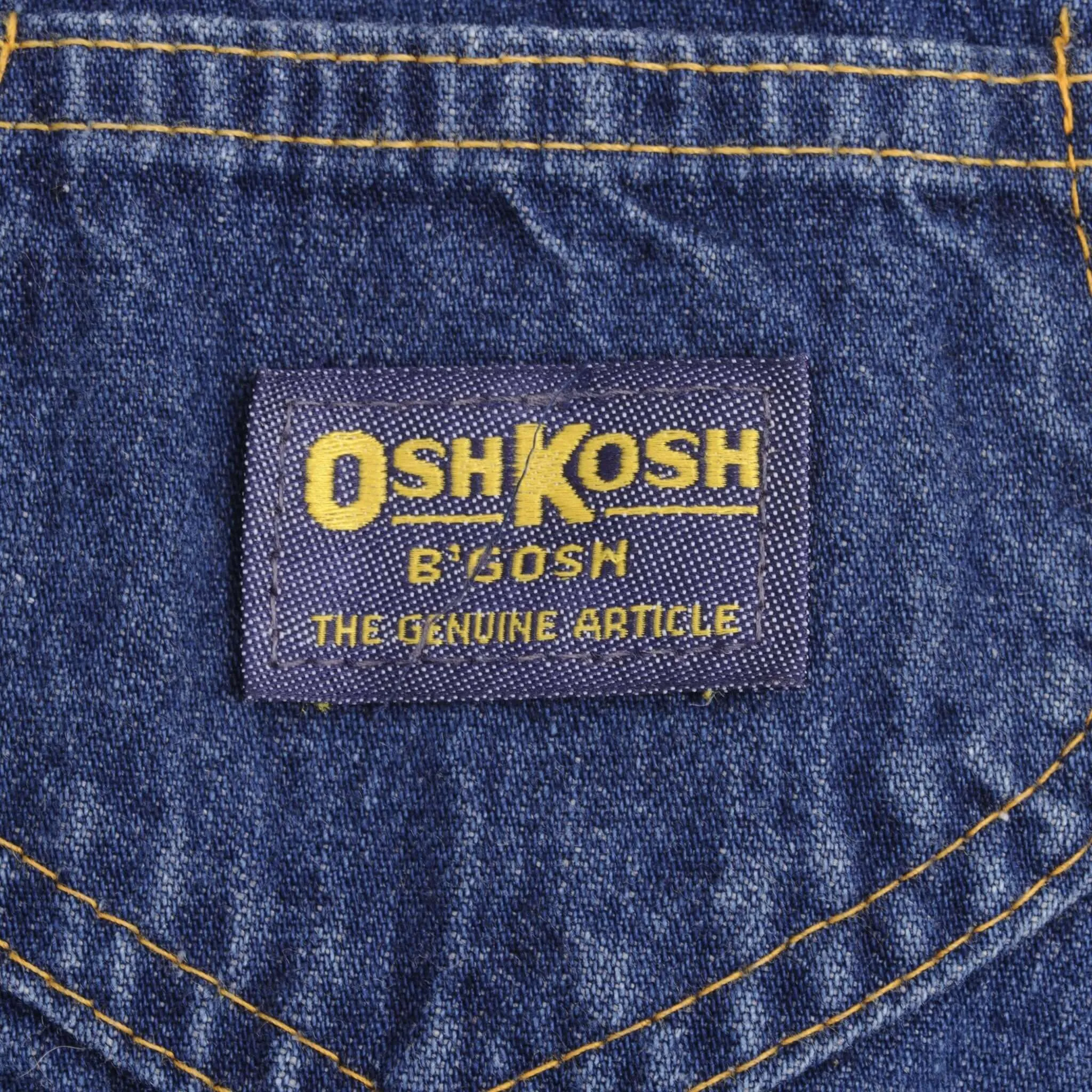 VINTAGE OSH KOSH B'OSH DENIM VESTBAK OVERALL SIZE 6T KIDS 1980S MADE IN USA