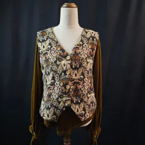 Vintage Retro Lined Tapestry Vest Size M