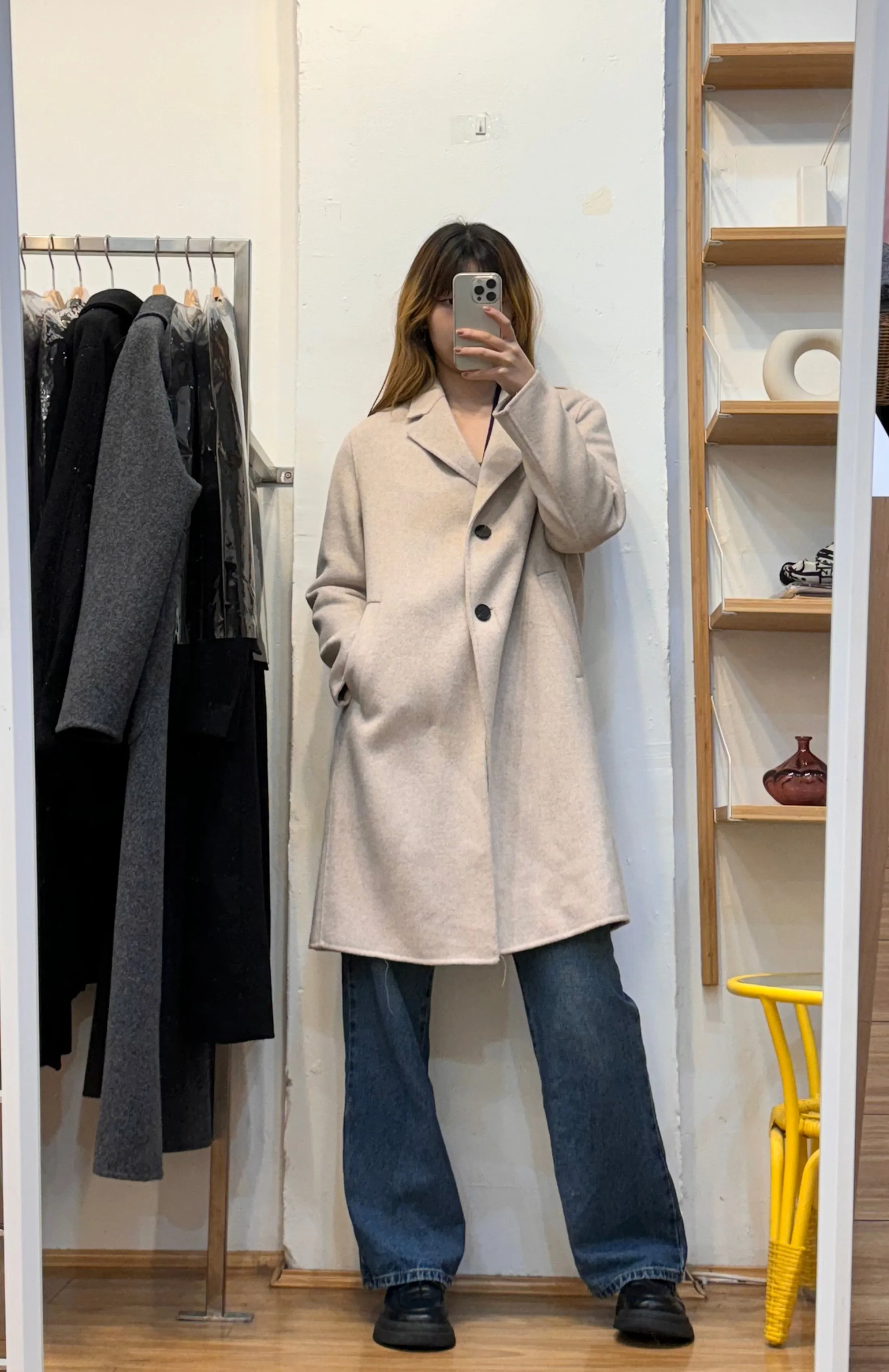 Wool   Cashmere Ivory Coat